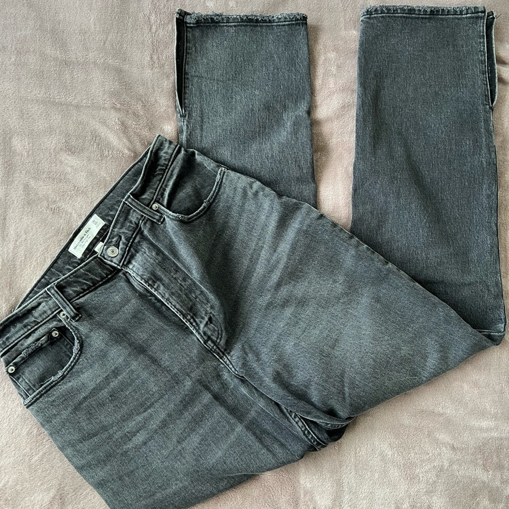 Abercrombie Dark Gray Split Hem Jeans Size 30/10